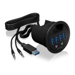 HUB Tisch-Hub 4x USB 3.0 Type-A mit Audio Ein-/Ausgang...