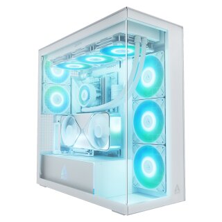 Arctic Xtender (White) transparent window with GPU vertical mount