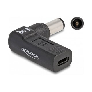 Delock Adapter für Notebook Ladekabel USB Type-C™ Buchse zu Dell 7,4 x 5,0 mm Stecker 90° gewinkelt