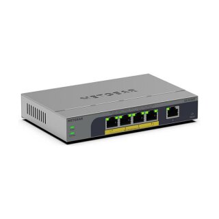 NETGEAR Easy Smart GS105EP - Switch - L3 - Smart - 1 x 10/100/1000 + 4 x 10/100/1000 (PoE+) - Desktop, wandmontierbar - PoE+ (63 W)