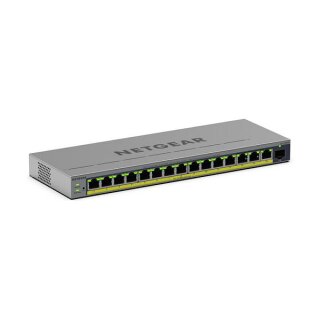 NETGEAR Easy Smart GS116EPP - Switch - L3 - Smart - 1 x 10/100/1000 + 15 x 10/100/1000 (PoE+) - Desktop, wandmontierbar - PoE+ (231 W)