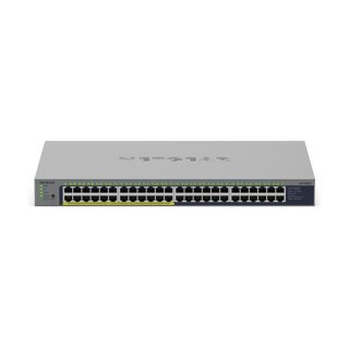 NETGEAR GS748PP - Switch - unmanaged - 24 x 10/100/1000 + 24 x 10/100/1000 (PoE+) - Desktop, wandmontierbar - PoE+ (380 W)