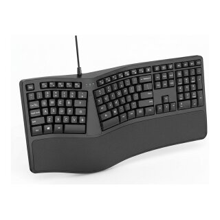 Trust Keyra Ergonomische Multi-Device-Funktastatur - Bluetooth, 2.4 GHz - DE- schwarz