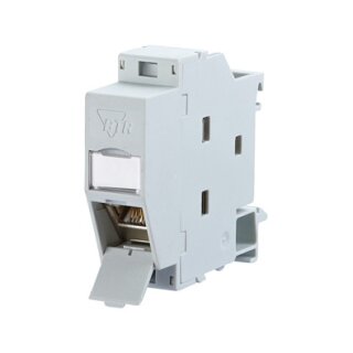 METZ CONNECT REGplus IP20 E-DAT modul, CAT 6A Buchse fr Hutschiene TH35, grau