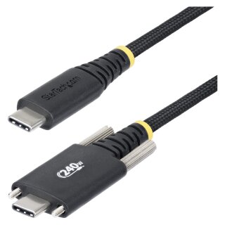 StarTech 3m USB-C-Ladekabel Schraubensicherung 240W 5A PD EPR Laptop-Ladekabel Nylon Geflochten USB-IF zertifiziert