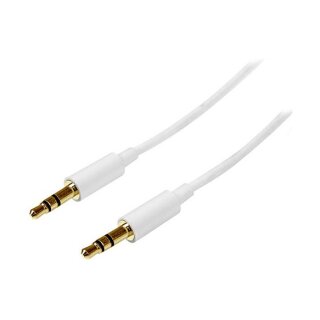 StarTech 2m White Slim 3.5mm Stereo Audio Cable - Male to Male