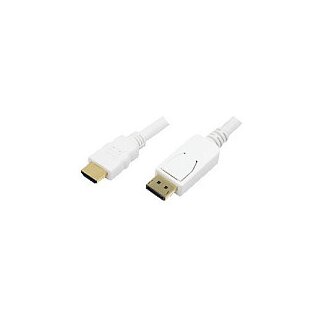 Logilink Display Port to HDMI cable, white, 2m