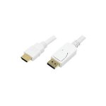 Logilink Display Port to HDMI cable, white, 2m