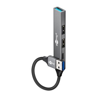 Goobay Slim 4-Port USB-Hub, USB-A auf USB-C™/USB-A, 5 Gbit/s