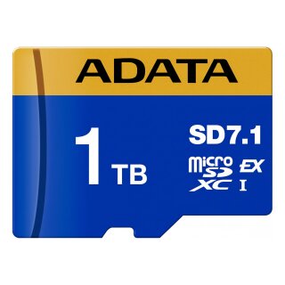 CARD ADATA Premier Extreme microSDXC SD7.1 1 TB blau/gelb Express UHS-I U3 Class 10