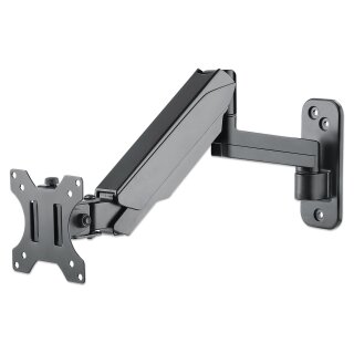 MANHATTAN Wandhalterung mit Gasdruckfeder und Kugelgelenk am Halterungsarm fuer Monitore von 48,18-81,28cm 17Z - 32Z und bis 8kg