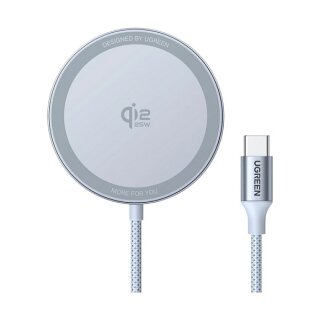 UGREEN W753 MagFlow Magnetic Wireless Charging Pad 25W Qi2 zertifiziert silber