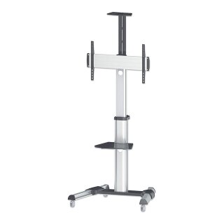 MANHATTAN Universal TV-Stnder auf Rollen fr TVs 93,98-218,44cm 37-86Zoll 50kg neigbar schwenkbar mit Kamerahalterung Fachboden