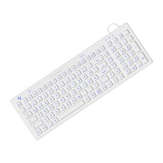 Keysonic KSK-6031INEL - Kompakte Hygienetastatur, Kabelgebunden USB-Anschluss, Beleuchtet, Silikon, Wasser und Staub geschützt IP68, DE Layout