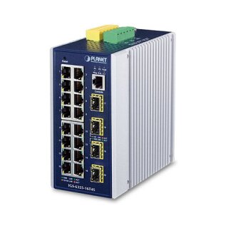 PLANET Industrial L3+ 16-Port 1000T + 4Port 1000X SFP