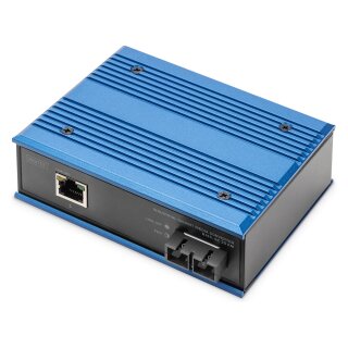 DIGITUS Industrieller Medienkonverter RJ45, SC 20 km