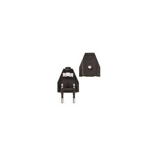 BACHMANN Euroflachstecker schwarz, Schraubanschluss VE 3 Stk. im Polybeutel