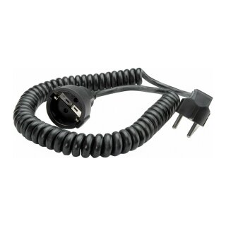 BACHMANN Schutzkontakt-Spiralverlngerung 230V/16A, schwarz, 4 m