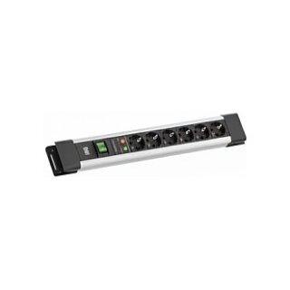 BACHMANN CONNECTUS 6xCEE7/3, 1xSPD 1xSchalter 2,0m CEE7/7 Grau