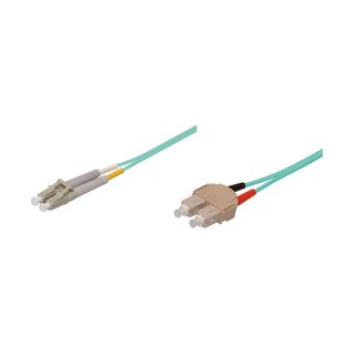 Patchkabel LWL Duplex OM3 (Multimode, 50/125) LC/SC, LSZH, austauschbare Polarität, 0,5m, Good Connections®