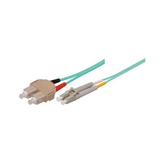 Connections Patchkabel LWL Duplex OM3 (Multimode, 50/125) LC/SC, LSZH, austauschbare Polarität, 2m