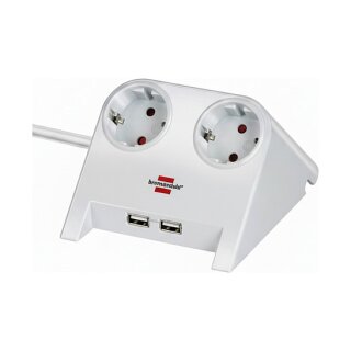Brennenstuhl Tischsteckdose 2x 2-USB Ports 2100mA weiß