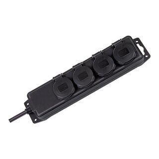 Brennenstuhl Steckdoseleiste mit Deckeln IP44 4x 2m sw