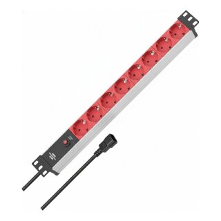 Brennenstuhl Steckdosenleiste Alu-Line 48.3cm 8x 2m rot