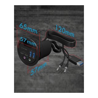 4-Port IcyBox USB 3.0 IB-HUB1403B Tischeinbau