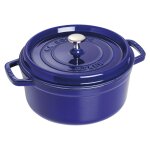 Staub La Cocotte 26cm rund dunkelblau. Gusseisen