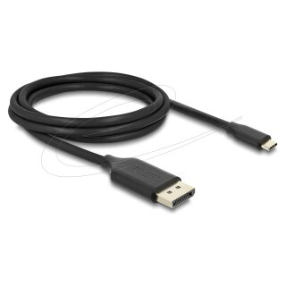 Delock USB Type-C™ zu DisplayPort Kabel (DP Alt Mode) 8K 60 Hz mit HDR Funktion 2 m schwarz