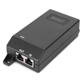 DIGITUS Gigabit Ethernet PoE Injektor 802.3at 30W schwarz