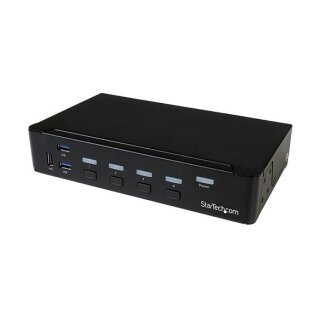 STARTECH.COM 4 Port DisplayPort KVM Switch - DP KVM Umschalter mit USB 3.0 Hub - 4K 30Hz