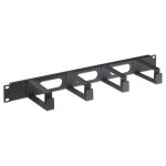 Kabelmanagement 1HE 4 große Plastikringe sw