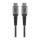 Goobay USB-C auf USB-C mit Metallsteckern, grau, 1m