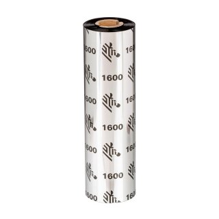 Zebra 1600 Economy Wax - Black - 156 mm x 450 m