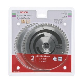 1x Optiline Wood + 1x Multi Material Sägeblatt-Set