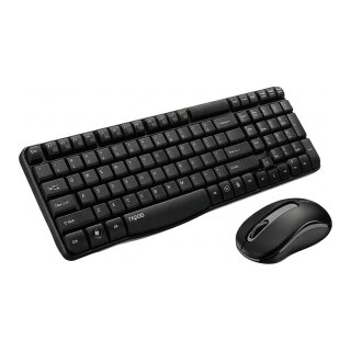 Rapoo Kabelloses Deskset X1800S QWERTZ Keyboard + Mouse black