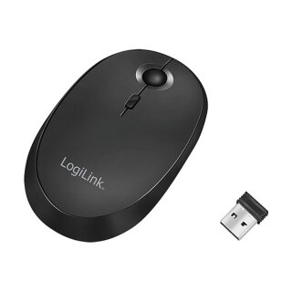 Logilink Maus Funk & Bluetooth,2.4GHz,800/1200/1600dpi,schw.