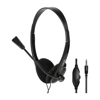 Logilink Stereo-Headset, 1x 3,5-mm-Klinke Bügelmikro Eco-Box