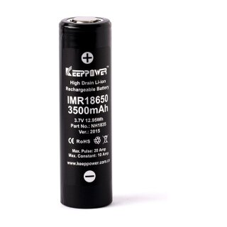 ALLNET IMR18650 - Rechargeable battery - 3.7 V - 2 piece(s) - 3500 mAh - Black - Silver - CE - RoHS