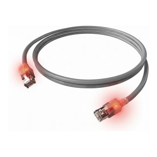 EasyLan DualBoot LED Patchkabel RJ45 S/FTP Cat.6 (Class E), mit saCon Stecker, LSOH, grau, 1 m