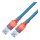 EasyLan DualBoot LED Patchkabel RJ45 S/FTP Cat.6 (Class E), mit saCon Stecker, LSOH, blau, 1 m