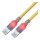 EasyLan DualBoot LED Patchkabel RJ45 S/FTP Cat.6 (Class E), mit saCon Stecker, LSOH, gelb, 2 m