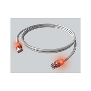 EasyLan DualBoot LED Patchkabel RJ45 S/FTP Cat.6A (Class EA), mit saCon Stecker, LSOH, grau, 2 m