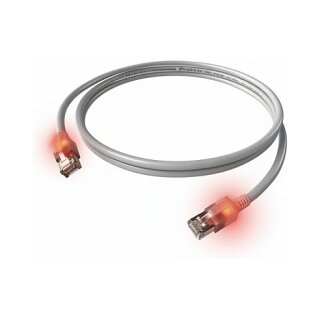 EasyLan DualBoot LED Patchkabel RJ45 S/FTP Cat.6A (Class EA), mit saCon Stecker, LSOH, grau, 10 m