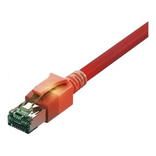 EasyLan DualBoot LED Patchkabel RJ45 S/FTP Cat.6A (Class EA), mit saCon Stecker, LSOH, rot, 2 m