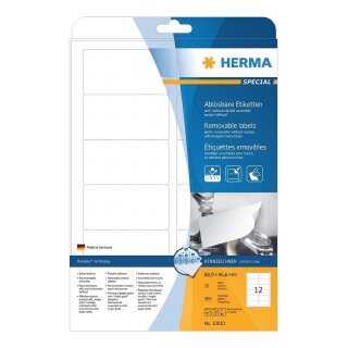 HERMA Etiketten A4 weiß 88,9x46,6 mm ablösbar Papier 300 St.