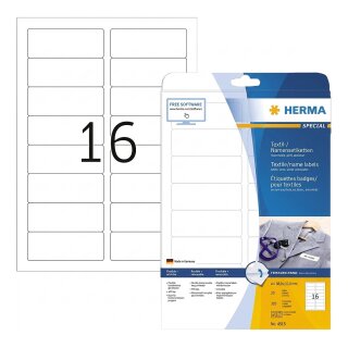 HERMA Textil/Namensetiketten A4 88,9x33,8mm weiß 320St.