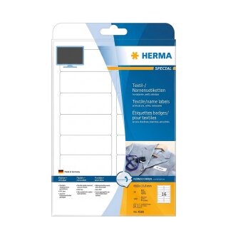 HERMA Textil/Namensetiketten A4 88.9x 33.8mm weiss 160 St.